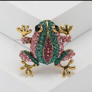✨NEW Colorful Frog Brooch with Crystals